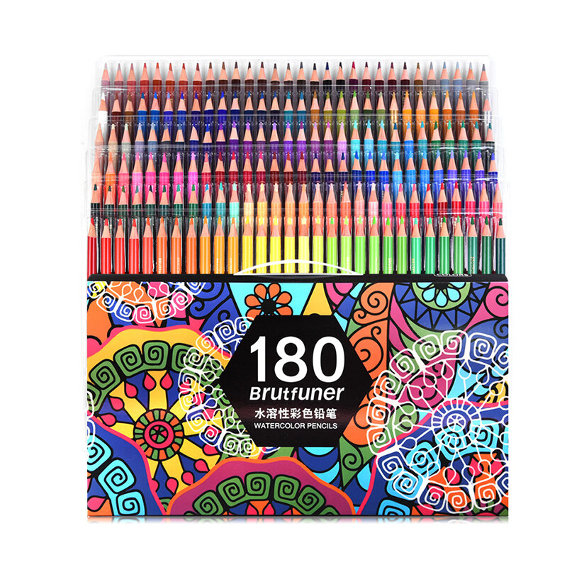 Brutfuner lápis profissional em aquarela, lápis de cor 48/72/120/150/180 cores para desenho em esboço e lápis de cor
