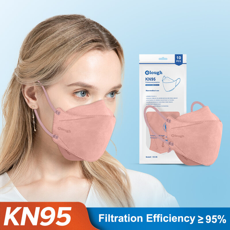 Elough-Masques respiratoires KN95, FPP2, 4 rôles, 10-100PCS