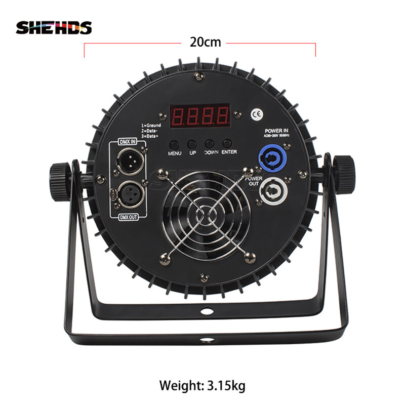 SHEHDS-알루미늄 합금 LED 플랫 파 18x12W RGBW/18x18W RGBWA + UV LED 조명, DMX512 디스코 전문 무대 DJ 장비, 4 개