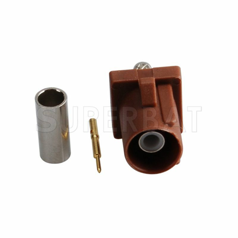 Superbat 10 шт. Fakra коннектор обжимной штекер коричневый/8011 TV2 для коаксиального кабеля RG316 RG174 LMR100