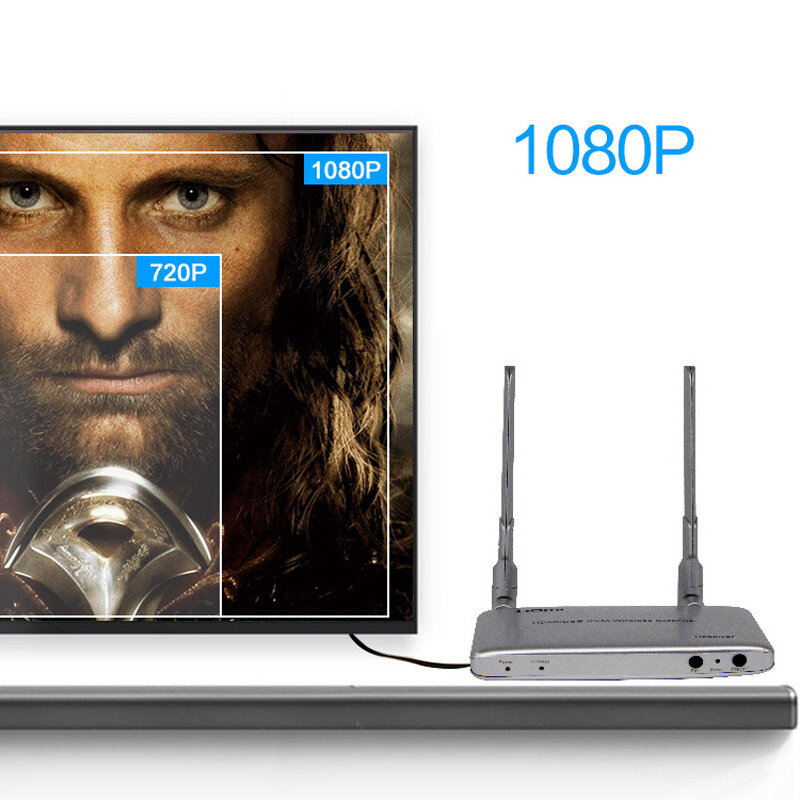 50M KVM HDMI bezprzewodowy przedłużacz Audio wideo rozszerzenie wsparcie 2.4G 5G 1 TX nadajnik 2RX odbiornik klawiatura USB mysz PC do telewizora