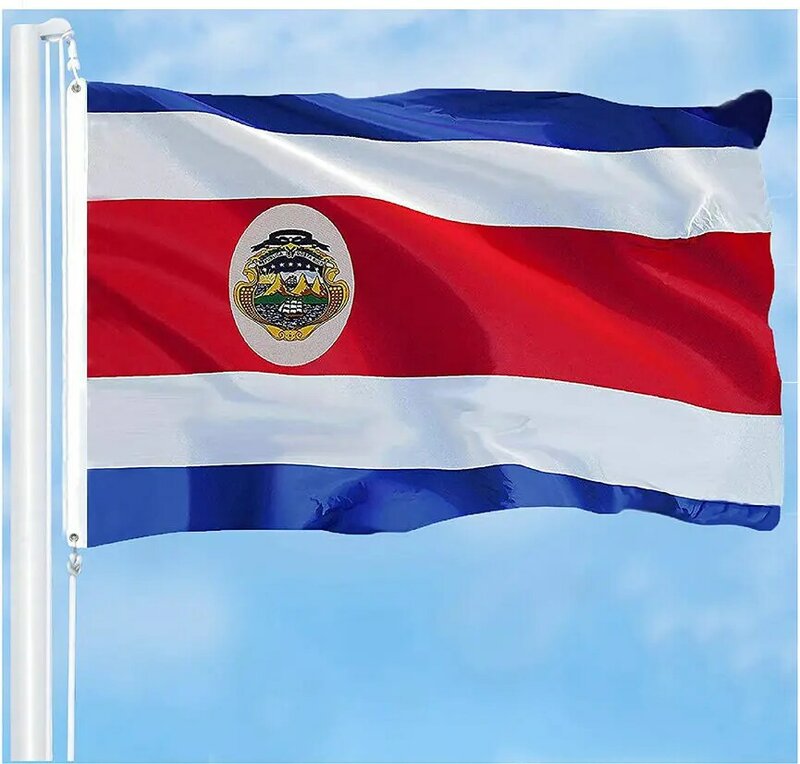 Costa Rica Vlag 90X150Cm Opknoping Costa Ricaanse Nationale Vlaggen Polyester Uv Vervagen Slip Banner Voor Decoratie