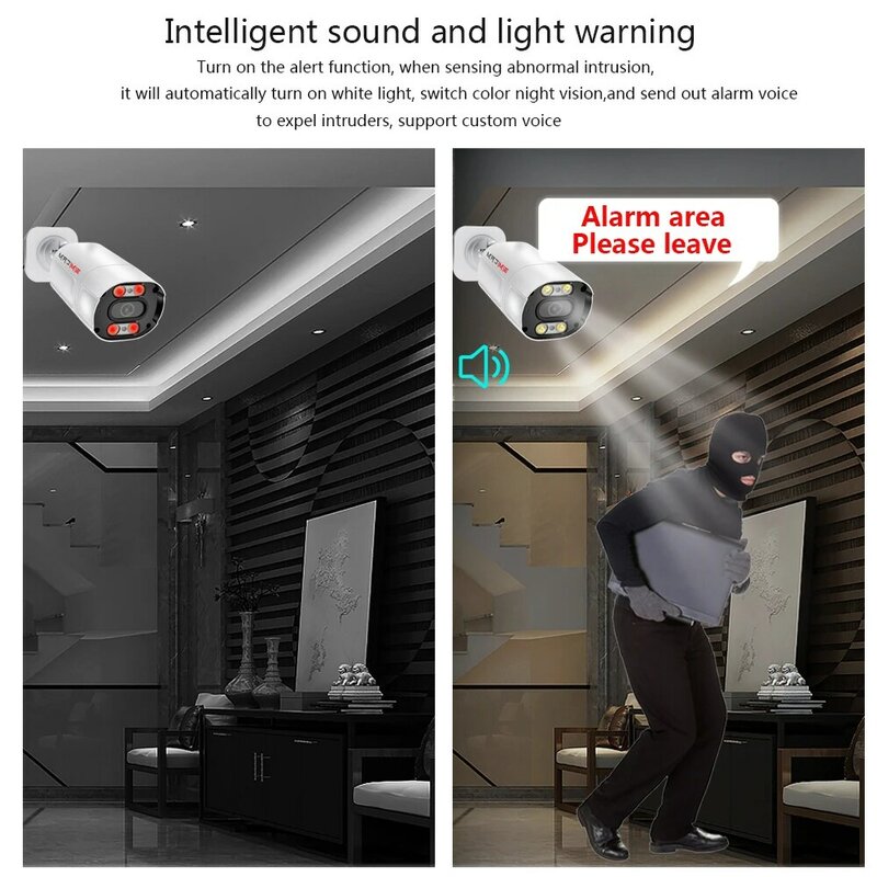 Система видеокамер 4K, H.265, 8-канальный сетевой видеорегистратор POE Smart AI с распознаванием лица, 8 Мп, суперцветное Полноразмерное ночное видение, 2-полосное аудио