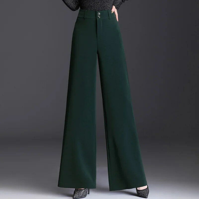 Pantalones de algodón para mujer, pantalón informal de alta calidad, a la moda, color negro, invierno y otoño, novedad de 2021