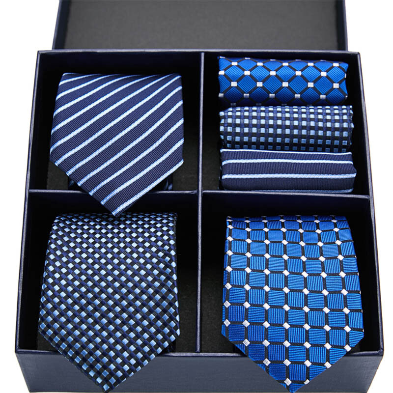 Cravates en soie pour hommes, coffret cadeau, nouveauté Hanky, ensemble 3 Styles, cravate rouge formelle pour mariage, Business