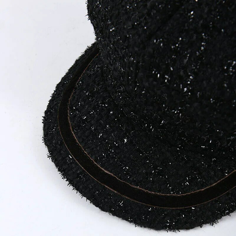 Uspp 2020 nova primavera bonés feminino feito à mão tweed octogonal chapéus moda feminina octogonal boné newsboy bonés chapéu
