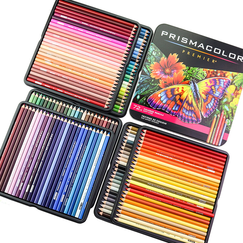 Prismacolor-lápis de colorir óleo profissional, lápis de cor 24/48/72/132/150 cores, material de escritório e escola