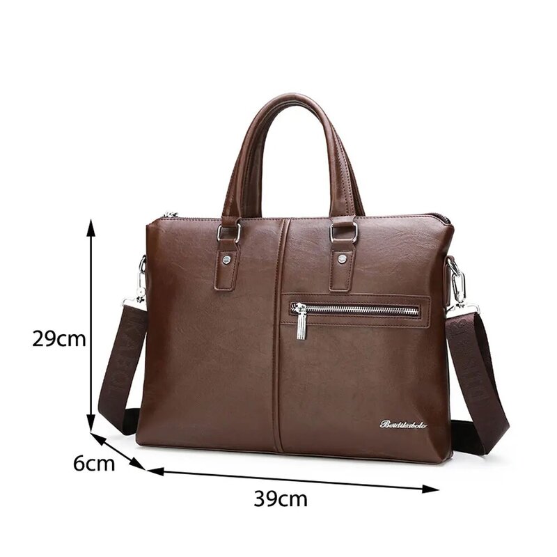 YIXIAO Men's Briefcase PU Leather Business Shoulder Bag For Male 14 Inch Laptop Handbags Outdoor Crossbody Bags Office Briefcase