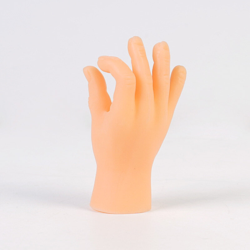 Simulation little hands funny mini hands foot finger sleeve silicone hand puppet novel prank finger toys tease cat props