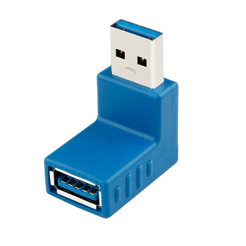 黒/青90 ° 垂直左上下USB 3.0 2.0オスからメスm/fアダプターへの変換器