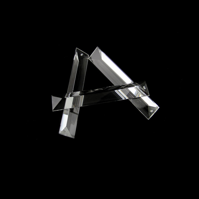 1 pièce, 1 trou/2 trous, Triangle de coupe, prisme cristal clair, pièces de pendentifs de lustre en verre