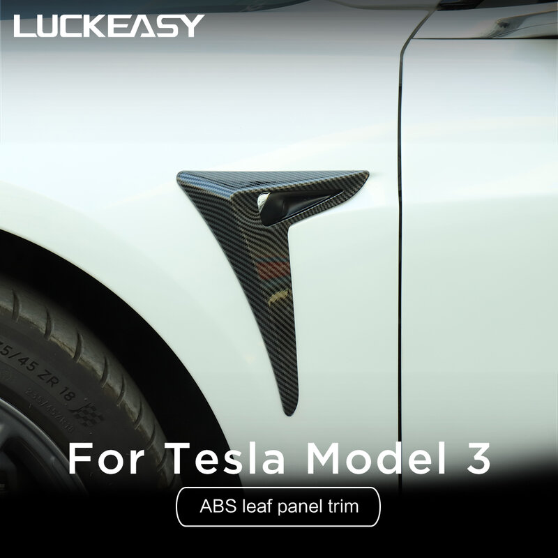 LUCKEASY – autocollants décoratifs pour accessoires extérieurs de Tesla Model 3 2023, couverture de caméra avant ABS, pilier C Boomerang