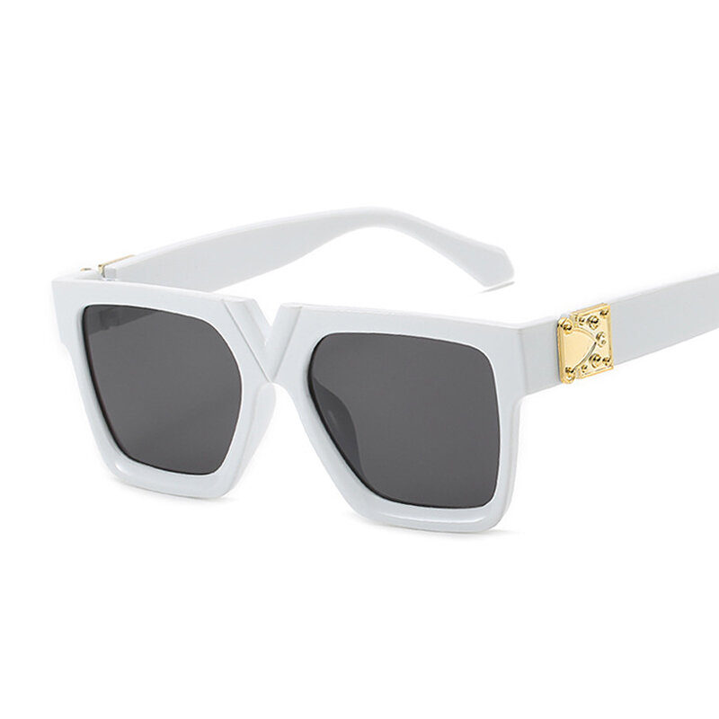 V 레트로 브랜드 디자이너 직사각형 선글라스 여성용, 스퀘어 빈티지 선글라스 장식
