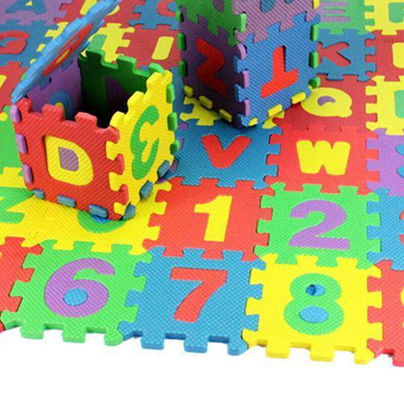 Juego de rompecabezas de espuma EVA para niños, esteras de aprendizaje, alfabeto, número, novedad, 36 piezas