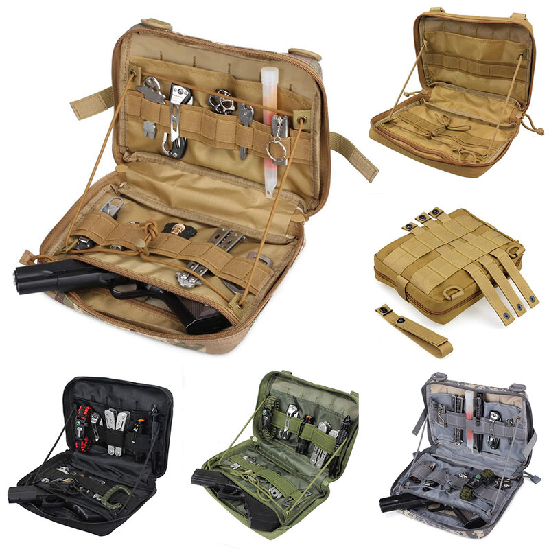 Tactical Admin Molle Pouch, Medical EDC EMT Utility Bag Shell Design Attachment Pouches 1000D Nylon Hiking Belt Bags Waterproof