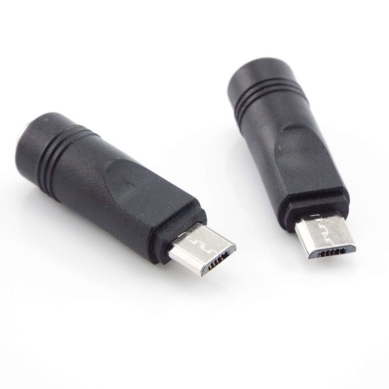 1Pcs Dc 5.5*2.1Mm Female Naar Micro Usb Male Plug Power Converter Jack Charger Adapter Connector Voor laptop/Tablet/Mobiele Telefoon