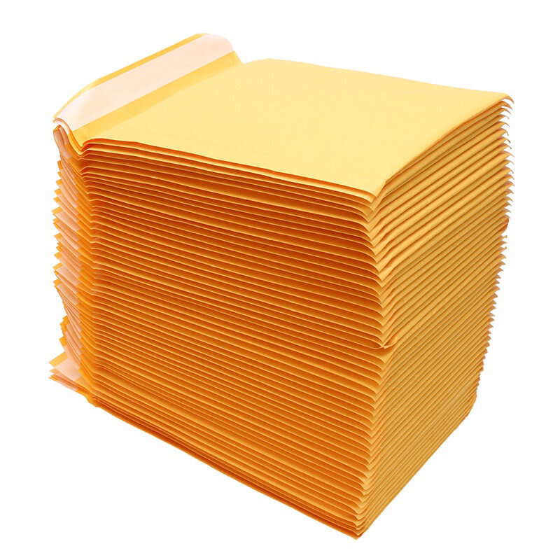Enveloppes à bulles jaunes en papier kraft, sac de protection collant, 1 pièce