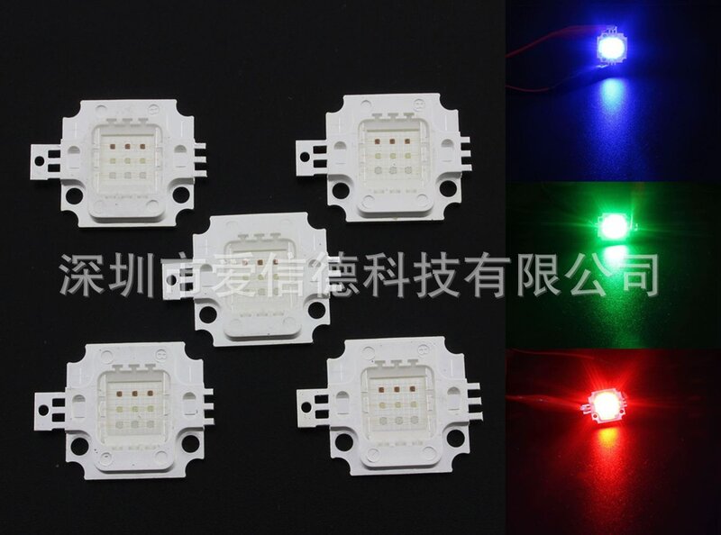 10WRGB power integrated light source lamp beads RGB LED chip integrated cob colored stage lights advertising light source