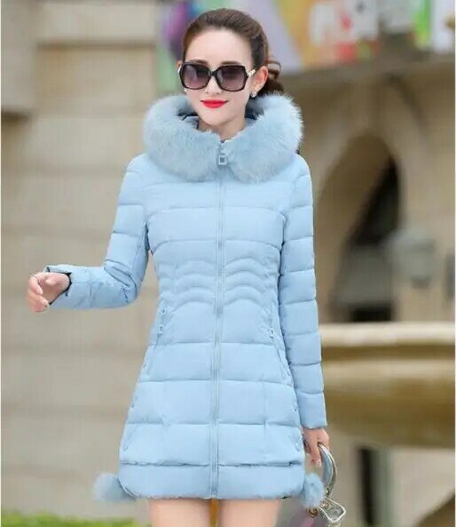 Chaqueta de plumón de piel sintética para mujer, parka gruesa de talla grande, con capucha, acolchada de algodón, para invierno, 2022