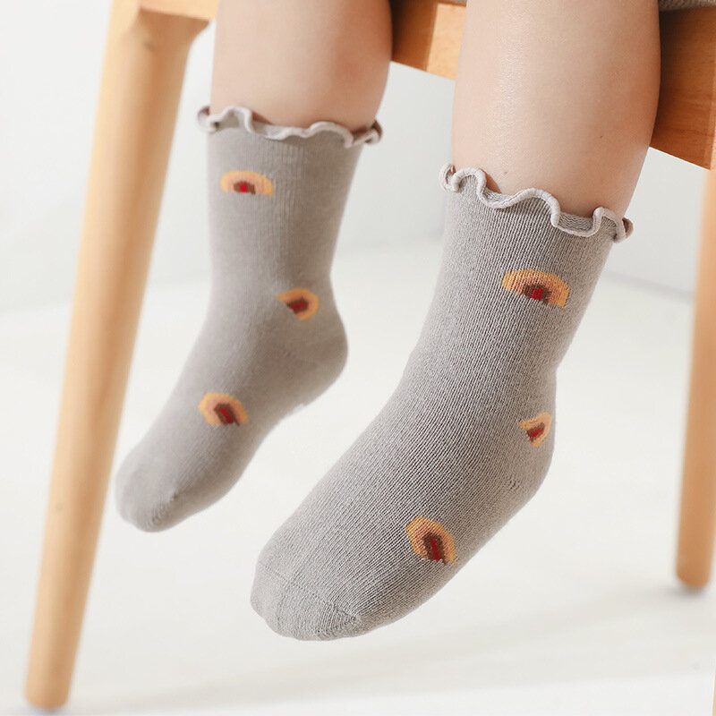 3 пары/Лот, детские носки однотонные осенне-весенние нескользящие носки для новорожденных мальчиков хлопковые носки-тапочки для мальчиков и девочек