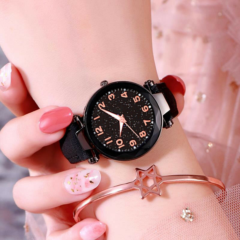 Dropshipping Women's Watches Fashion Starry Sky Quartz Wristwatches Ladies Luxury Golden Wrist Watches Top relogio feminino 2019