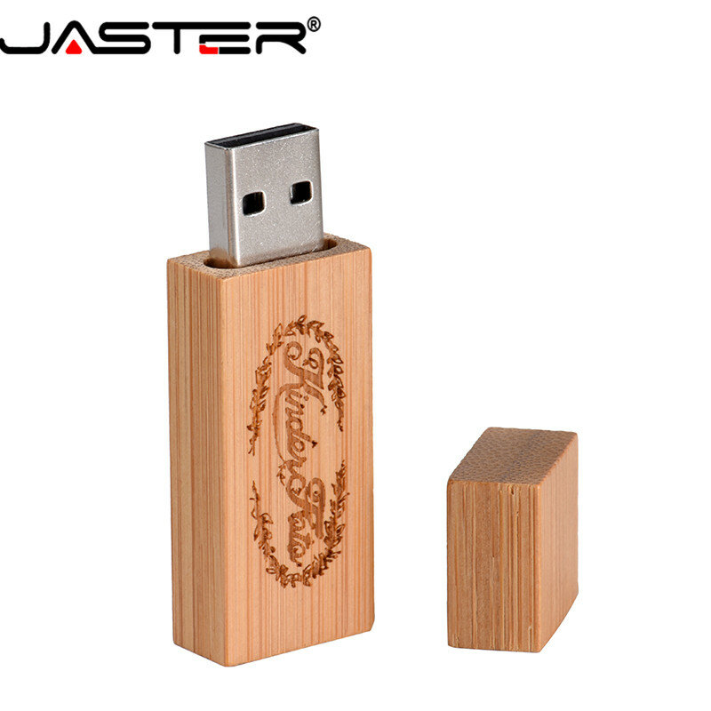 JASTER-Unidad Flash Usb 2,0 de madera, pendrive con logotipo del cliente, 4GB, 8GB, 16GB, 32GB, 64GB