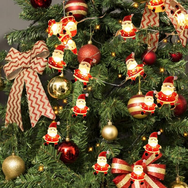 2M 20LED święty mikołaj płatek śniegu drzewko LED Light String świąteczne dekoracje do domu 2020 Christmas Ornament noworoczny prezent