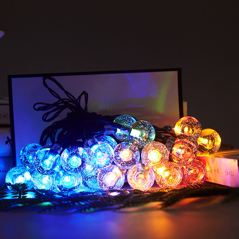水晶玉電球,5m/10m,20/50 LED,妖精,屋外照明,庭,クリスマスの装飾
