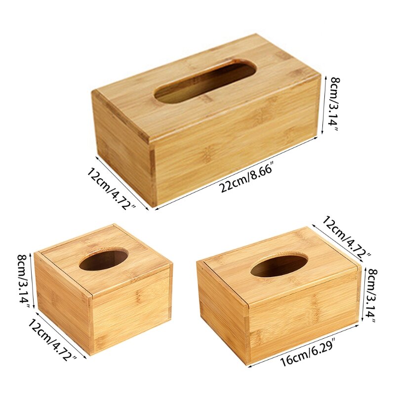 Бамбуковая коробка для салфеток, держатель, коробка для хранения салфеток, чехол для автомобиля, деревянные салфетки, держатель, чехол, органайзер, украшение для дома