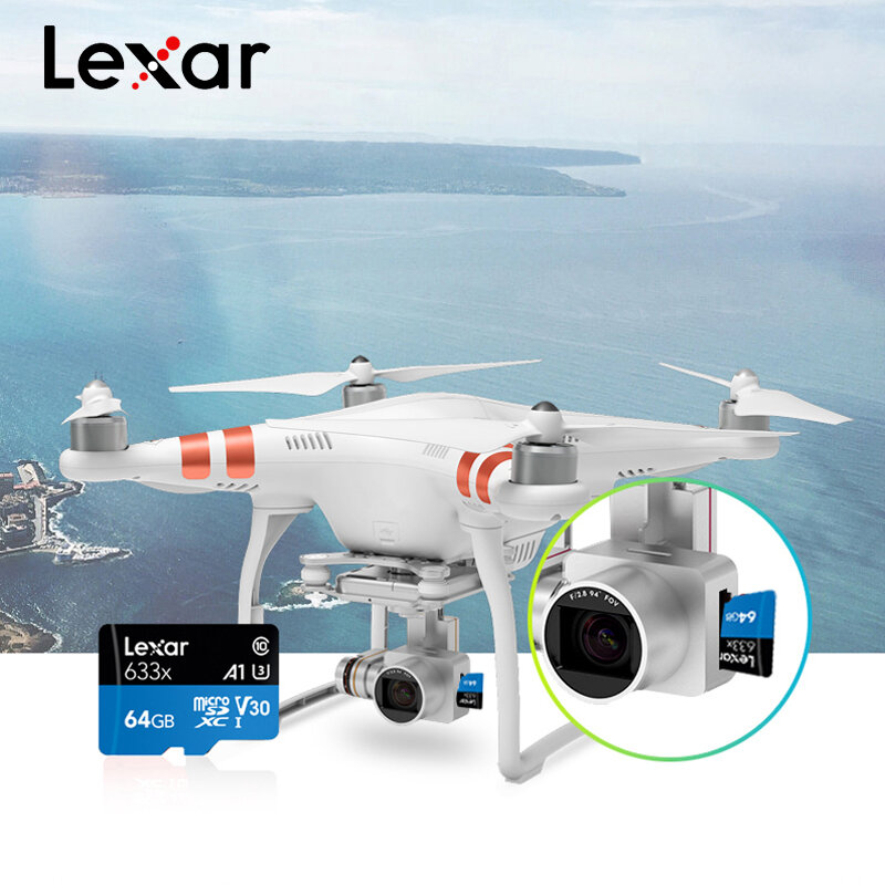 Lexar 633x32Gb U1 Class10 microSDXC/SDHC karta microsd 64g 128g 256g U3 karta pamięci 512g dla kamery akcji/smartphone/tablet pc