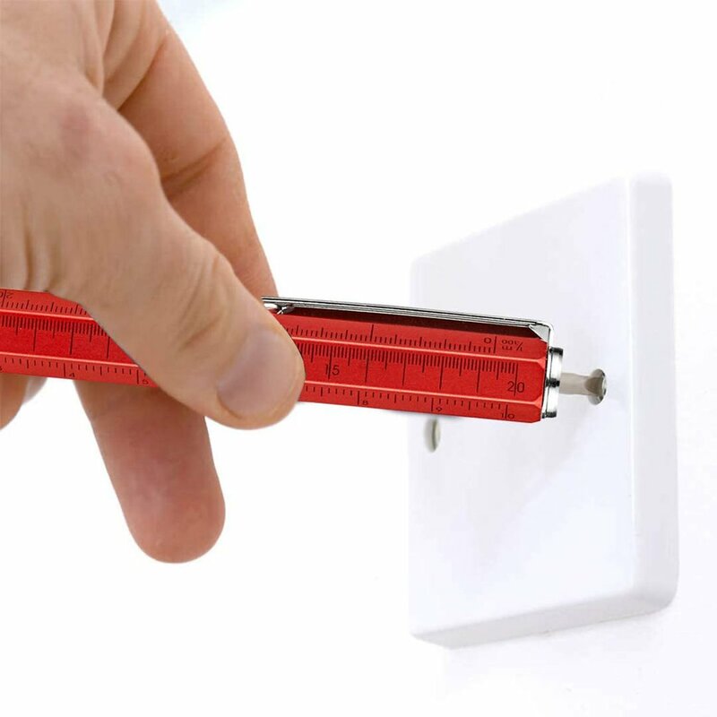 Multi-ferramenta caneta esferográfica vernier pinça com uma parte superior e escala multifunções metal & plástico caneta papelaria novo presente masculino