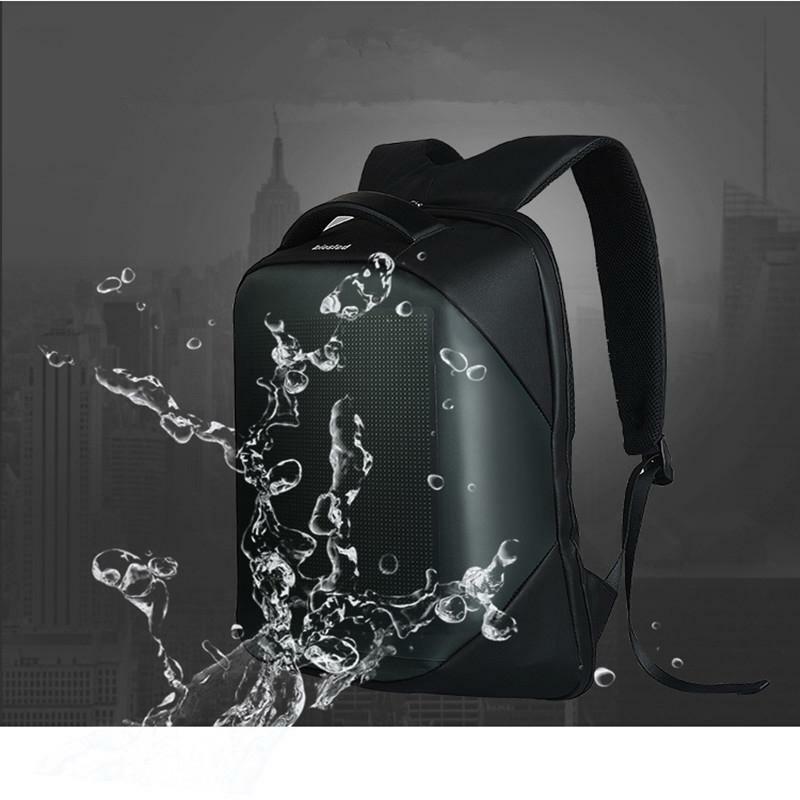 2019 mais novo wi fi inteligente led mochila com tela de exibição led mochila à prova dwaterproof água para andar ao ar livre publicidade mochila led