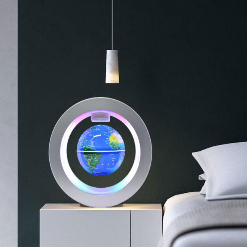 1 Pc /Pack Cool O-Shape Lightening Magnetic Levitation Floating English Globe for Teaching Students &Decoration & Education