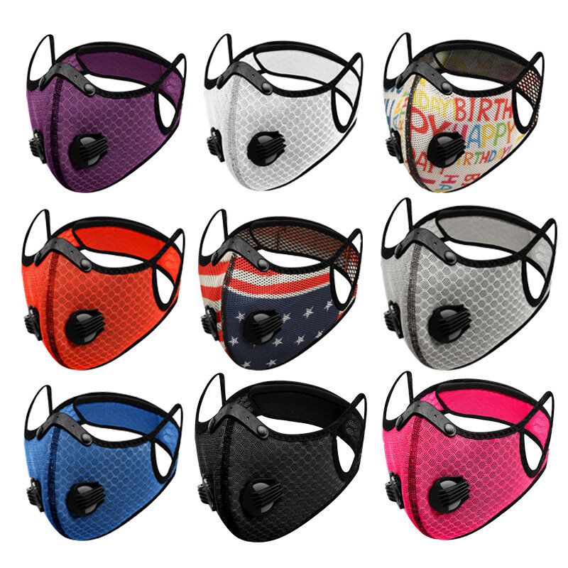 5 warstwy filtr zimowe maska rowerowa do twarzy wielokrotnego użytku ochronna maska węgiel aktywny siatki zmywalny rowerek dla dzieci nasadkę