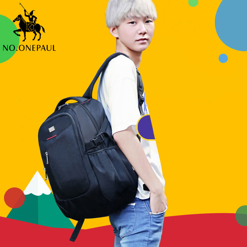 NO.ONEPAUL Mens School Travel rucksack Laptop Backpack Man Casual Brand USB Interface Backpack Bag women knapsack waterproof