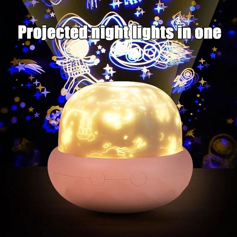 Lámpara creativa para proyector de estrellas, luz blanca, azul, amarilla, carga USB, 3 colores regulables