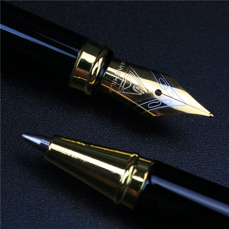 Golden Tekst Custom Gegraveerde Vulpen Kantoor School Herdenken Gift Volledig Metalen Pen Student Schrijven Roller Pen Briefpapier