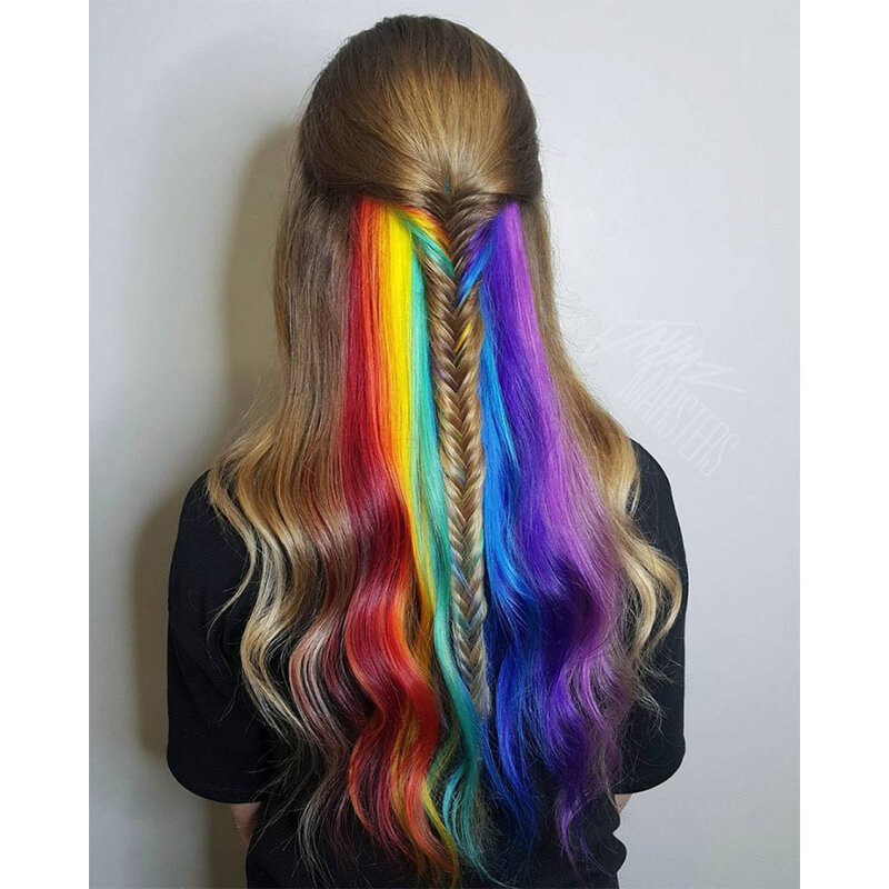 Цветные Бесшовные волосы для наращивания, прямые волосы, парик, короткие волосы для наращивания, комплект из бесшовных прямых волос, головной убор