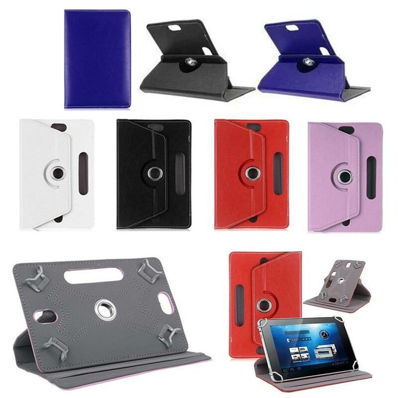 Universal Tablet Flip Case, Capa De Suporte De Couro Falso, 360 Graus, 7 ", 8", 9 ", 10"