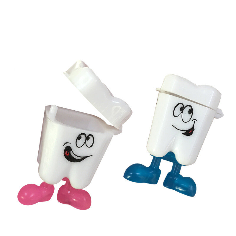10 Buah Kotak Gigi Bayi Kotak Penyimpanan Gigi Plastik Organizer Gigi Anak-anak Kartun Lucu Kotak Penyimpanan Menyimpan Hadiah Mini Gigi Pertama