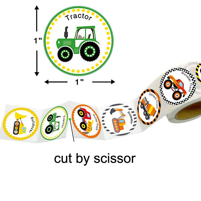 50-500 Buah 8 Desain Anak-anak Stiker Kereta Bus Stiker Mobil Transportasi Lucu untuk Dorongan Siswa Anak-anak Label