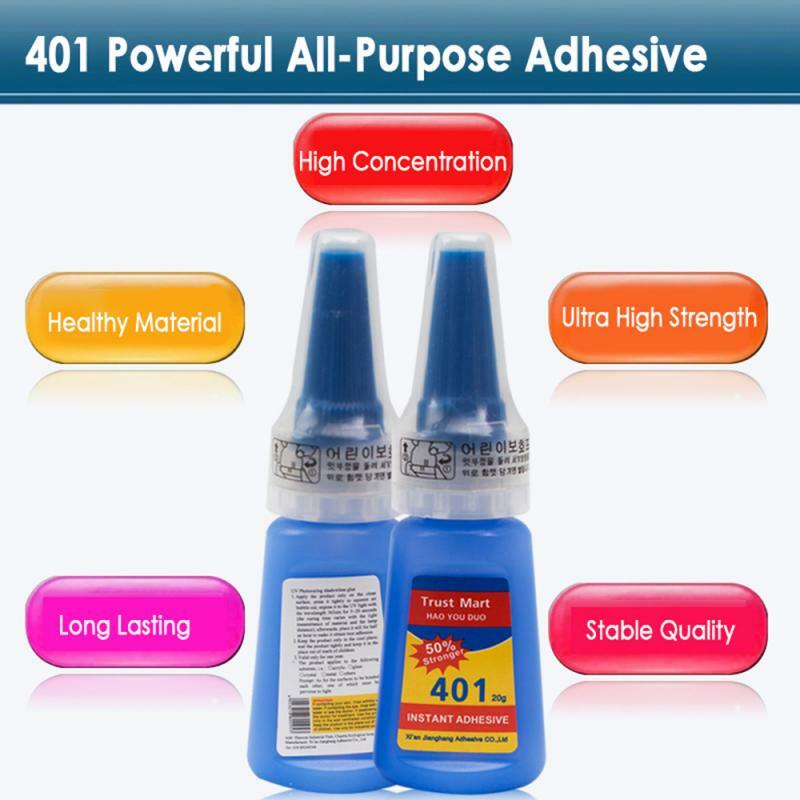401 super cola multi-purpose para diy artesanato pvc cola bens domésticos garrafa adesiva instantânea para casa acessórios material de escritório