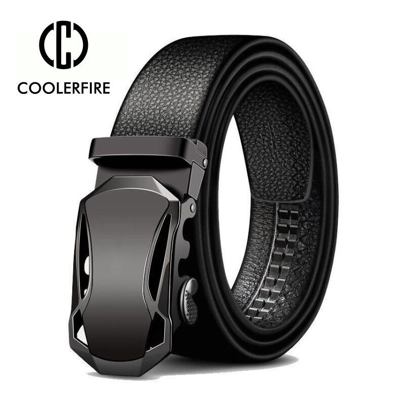 Men Belt Metal Luxury Brand Automatic Buckle Leather High Quality Belts for Men Business Work Casual Strap ZDP001A