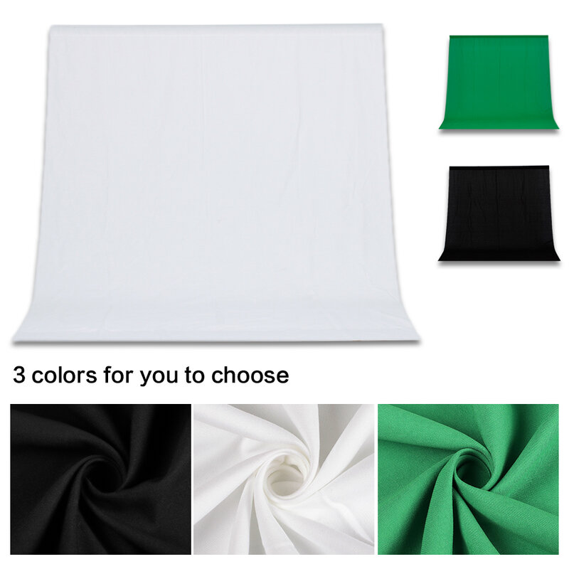 Tissu de fond noir blanc vert couleur coton Textile mousseline arrière-plan Photo Studio photographie écran Chromakey