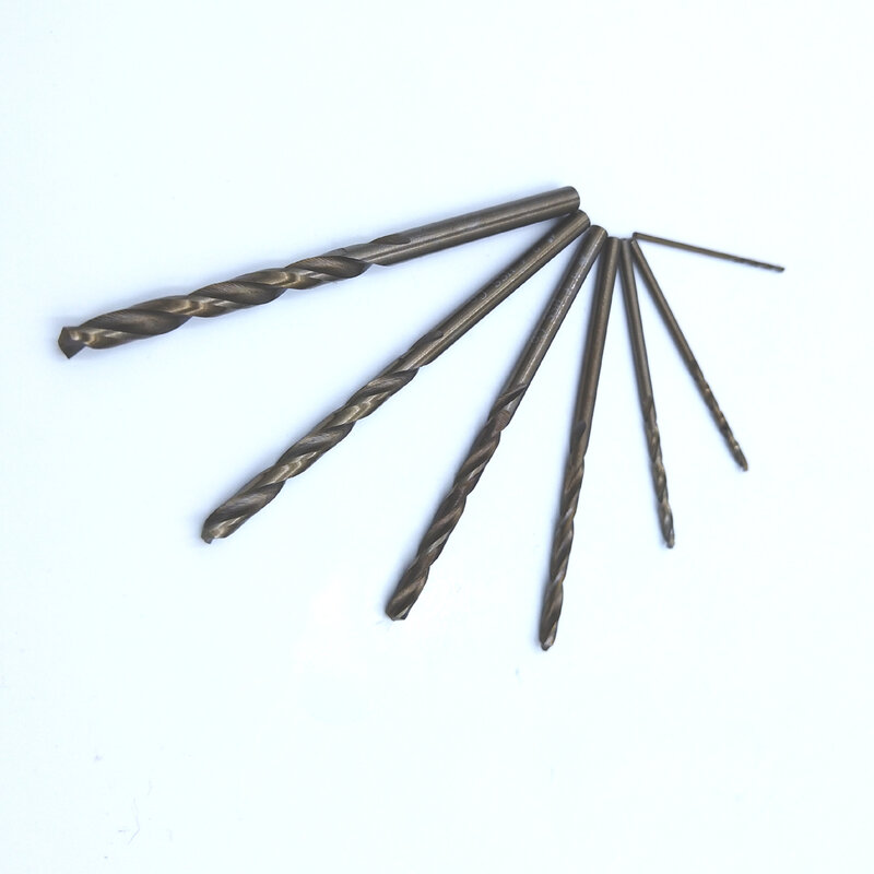 Brocas torção de aço inoxidável, haste reta para brocas de aço inoxidável com tamanhos 0.8 0.9 1.1 1.2 1.3 1.4 1.5 1.6mm