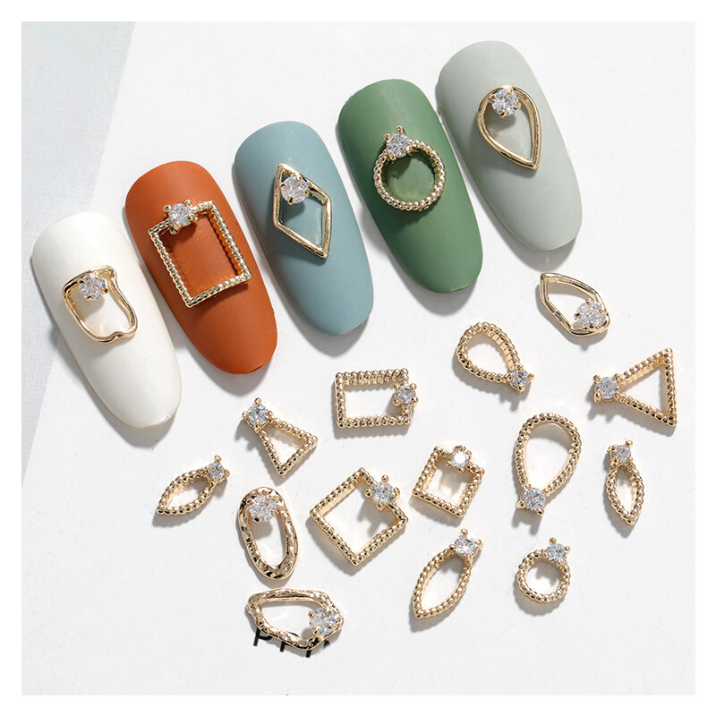 HNUIX – breloques 3D en métal Zircon pour ongles, bijoux japonais, décorations pour ongles, manucure en cristal de haute qualité, breloques en diamant, 2 pièces