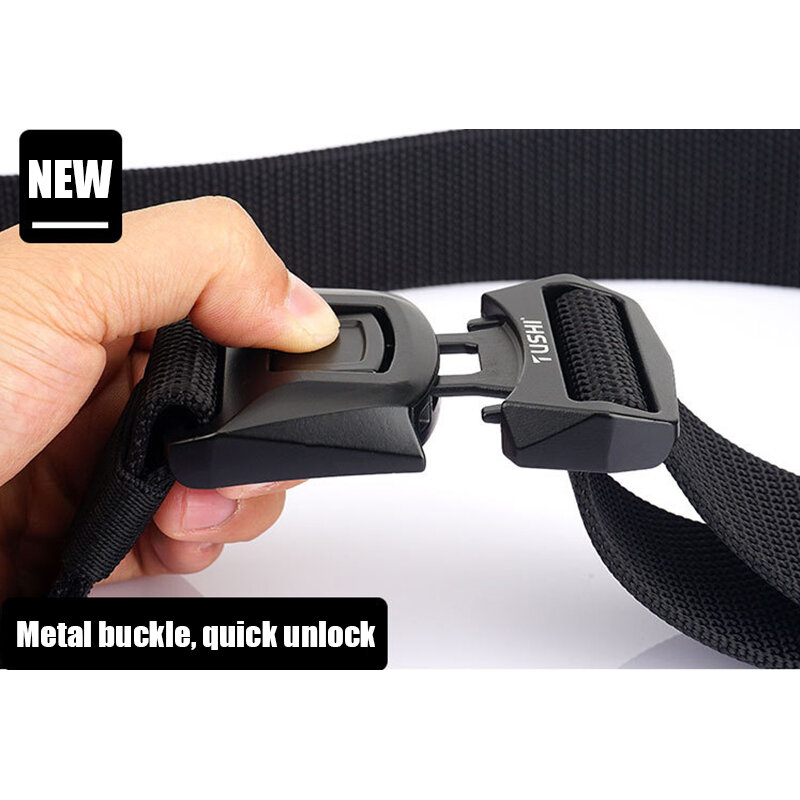 VATLTY New Brown Elastic Belt for Men Alloy Buckle Quick Unlock Tactical Military Belt Male Black Belt  Jeans Girdle Waistband