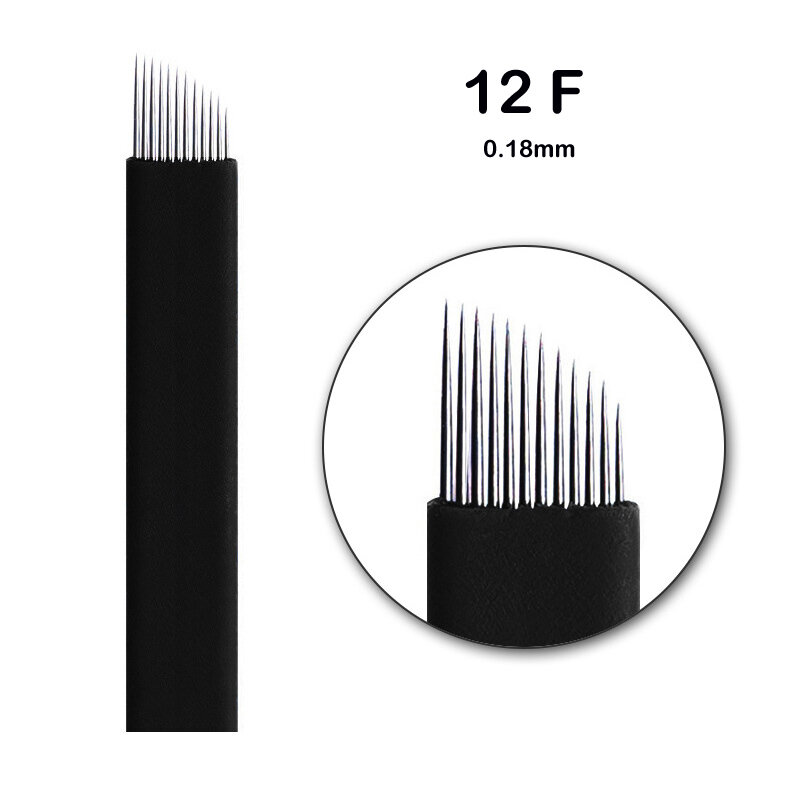 영구 메이크업 눈썹 문신 바늘, 블랙, 고품질, 0.18mm