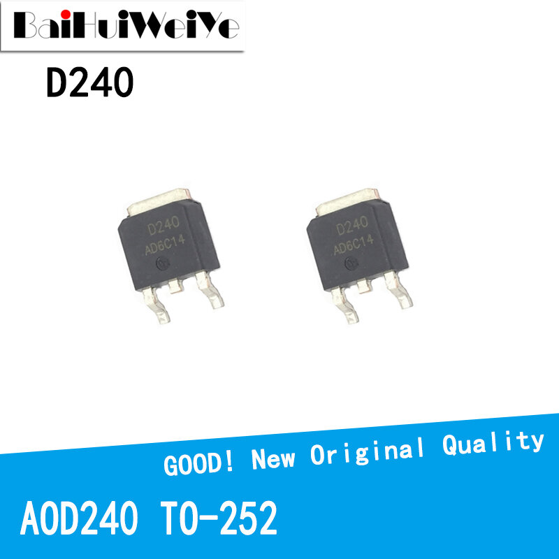10 pçs/lote aod240 d240 70a 40v para-252 to252 mos fet novo e original chipset ic MOSFET-N