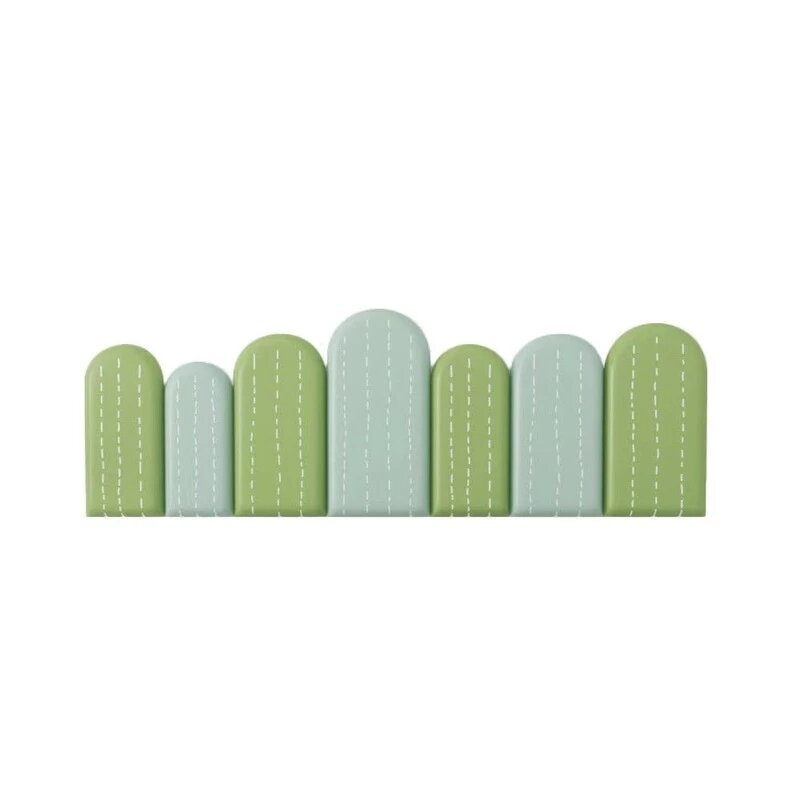 Kaktus Headboard Latar Belakang Dinding Paket Lembut Kartun Anak-anak Dekorasi Kamar Tatami Cabeceros Anti-tabrakan 3D Stiker Dinding Perekat Diri